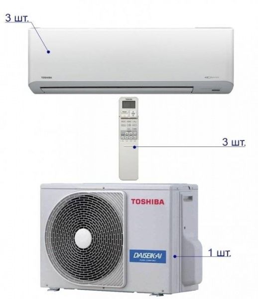 Toshiba RAS-3M26UAV-E/RAS-B10N3KV2-E*3шт / Кондиционеры