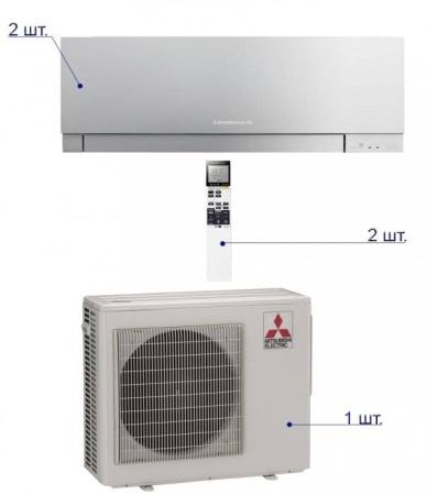 Mitsubishi Electric MXZ-2D42VA/MSZ-EF22VE2S*2шт / Кондиционеры